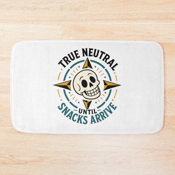 Item preview, True Neutral Until Snacks Arrive Funny Skull Alignment Art designed and sold by Fenay Designs.
