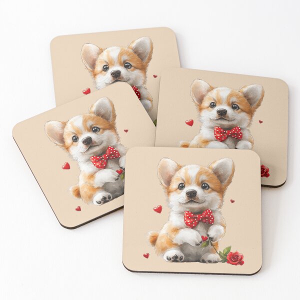 Item preview, Corgi Holding Rose and Heart designed and sold by Erika Kaisersot.