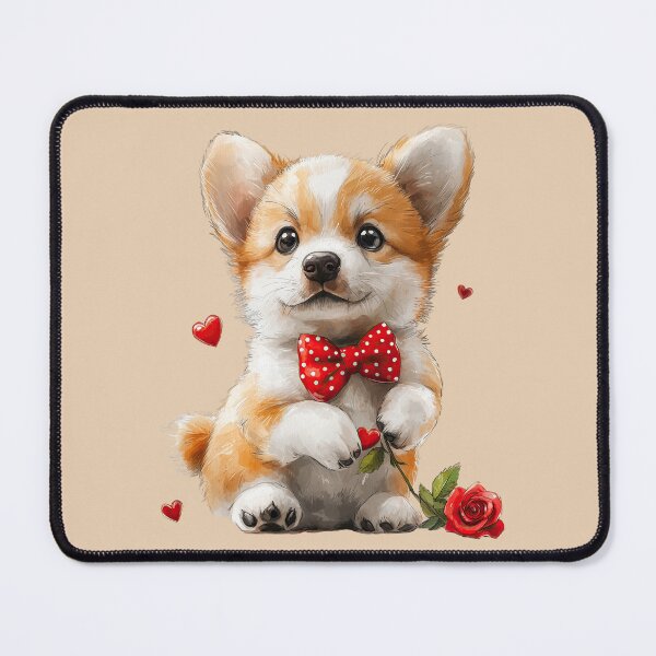 Item preview, Corgi Holding Rose and Heart designed and sold by Erika Kaisersot.