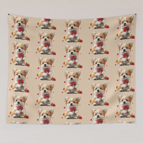 Item preview, Corgi Holding Rose and Heart designed and sold by Erika Kaisersot.