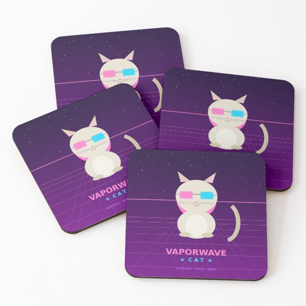 Item preview, Vaporwave Cat with Sunglasses — Retro 80s 90s Aesthetic Sticker designed and sold by Stekooo.