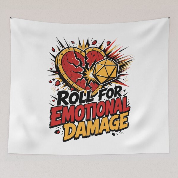 Item preview, Roll For Emotional Damage Broken Heart Dice Art designed and sold by Fenay Designs.