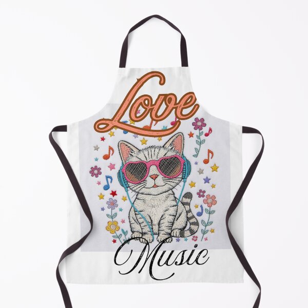 Item preview, Love Music Cat – Cute Kitten with Heart Sunglasses & Headphones | Kawaii Animal Lover Design designed and sold by GloboStyle Design .