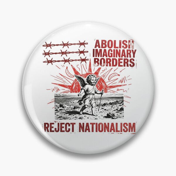 Item preview, Abolish Imaginary Borders Reject Nationalism Retro Protest Art designed and sold by AdyKurniawan.