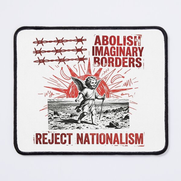 Item preview, Abolish Imaginary Borders Reject Nationalism Retro Protest Art designed and sold by AdyKurniawan.