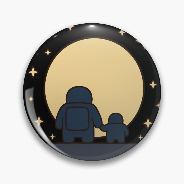 Item preview, Parent Child Astronaut Holding Hands Full Moon Starry Night Space designed and sold by bosamji.