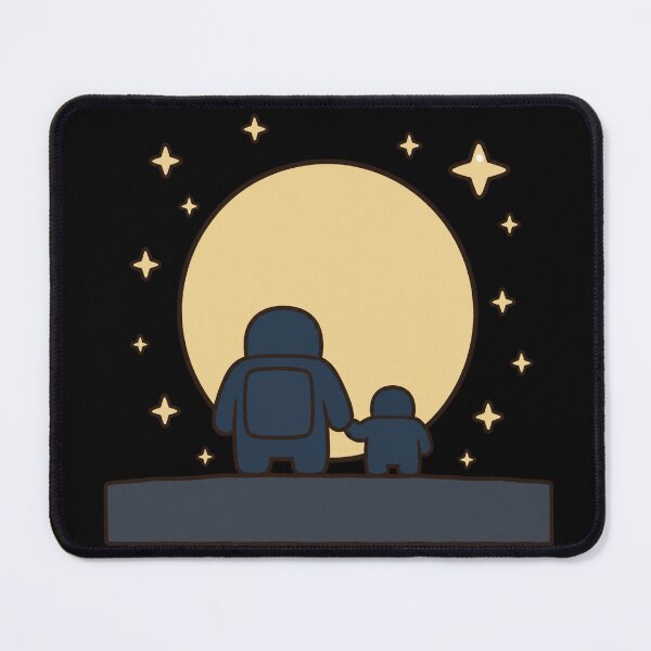 Item preview, Parent Child Astronaut Holding Hands Full Moon Starry Night Space designed and sold by bosamji.