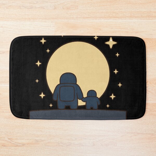 Item preview, Parent Child Astronaut Holding Hands Full Moon Starry Night Space designed and sold by bosamji.