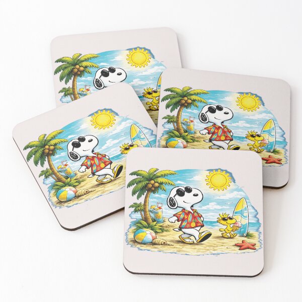 Item preview, Snoopy Woodstock Summer Beach Vacation Surfing Peanuts Fan designed and sold by LysiTHWIP.