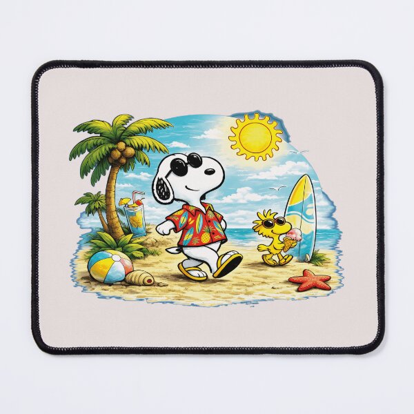 Item preview, Snoopy Woodstock Summer Beach Vacation Surfing Peanuts Fan designed and sold by LysiTHWIP.