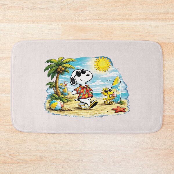 Item preview, Snoopy Woodstock Summer Beach Vacation Surfing Peanuts Fan designed and sold by LysiTHWIP.
