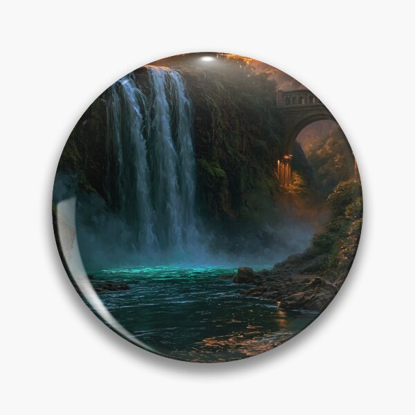 Item preview, Waterfall In Fantastic Sunset designed and sold by DutteArt.
