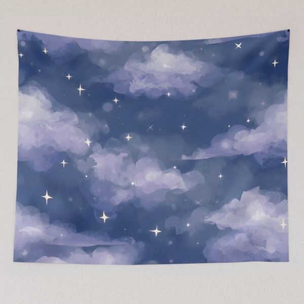 Item preview, Starry Night Sky Clouds Dreamy Watercolor Art designed and sold by Luna-Flow.