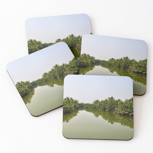 Item preview, Tropical river lined with lush palm trees designed and sold by franck380.