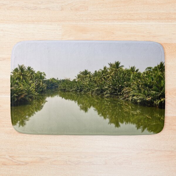 Item preview, Tropical river lined with lush palm trees designed and sold by franck380.