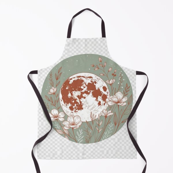 Item preview, Sage Green Floral Moon Illustration | Boho Celestial Botanical Art designed and sold by GalleryPeak.