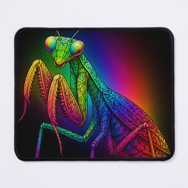 Item preview, Rainbow Praying Mantis – Psychedelic Insect Art designed and sold by Karszul.