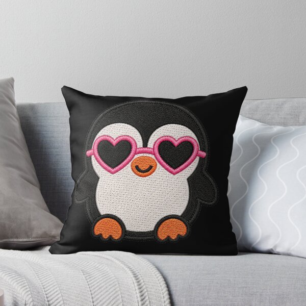 Item preview, Cute Penguin Embroidery Patch | Kawaii Penguin with Heart Sunglasses designed and sold by ColorSplash123.