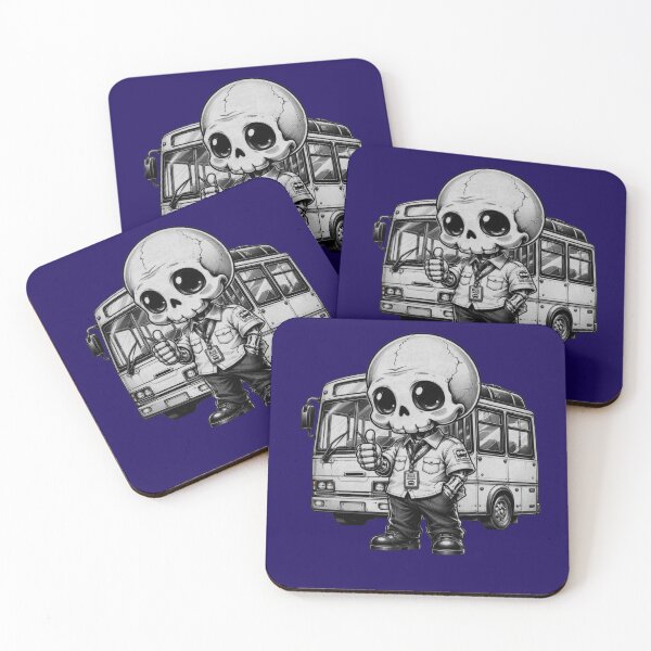Item preview, Cute Skeleton Bus Driver Chibi — Spooky Kawaii Thumbs Up Art designed and sold by RAYBIL.