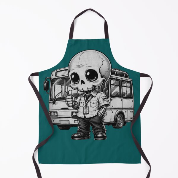 Item preview, Cute Skeleton Bus Driver Chibi — Spooky Kawaii Thumbs Up Art designed and sold by RAYBIL.