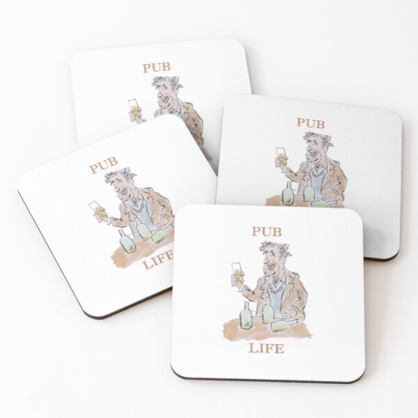 Item preview, scruffy man drinking beer designed and sold by Inky Fingers Illustrations.