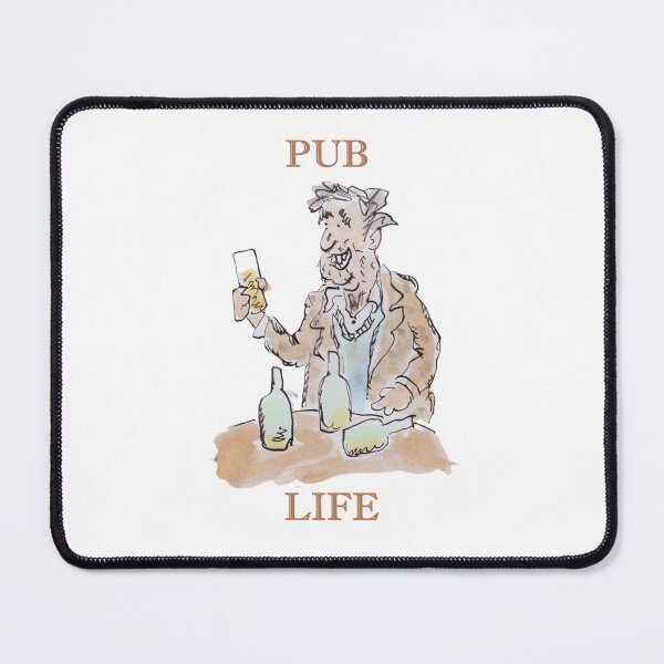 Item preview, scruffy man drinking beer designed and sold by Inky Fingers Illustrations.