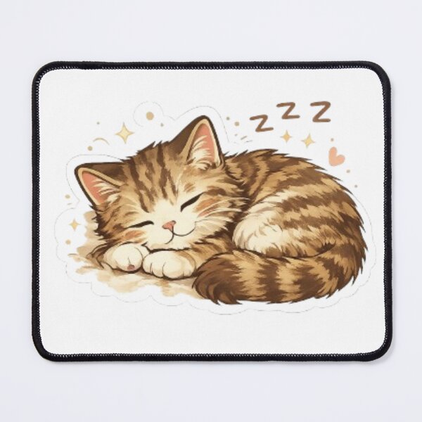 Item preview, Sleeping Cat ZZZ Sticker – Cute Kawaii Tabby Cat Napping Sparkle Heart Cozy Cat Lover Gift Sticker designed and sold by IconicDesignsXd.