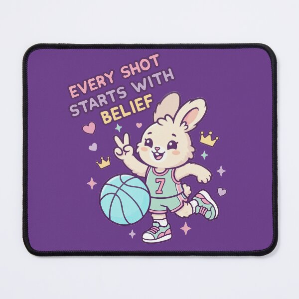 Item preview, Kawaii Basketball Bunny Pastel Positive Quotes For Sports Fans Gifts designed and sold by roarsomethings.