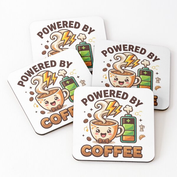Item preview, Powered By Coffee Funny Coffee Lover Design designed and sold by Pixel Analytics.