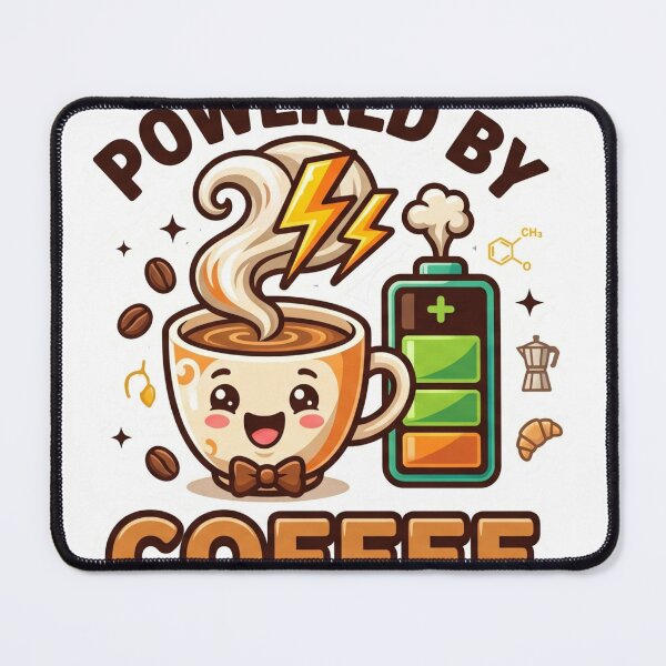 Item preview, Powered By Coffee Funny Coffee Lover Design designed and sold by Pixel Analytics.