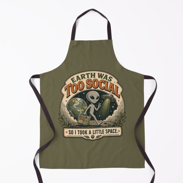 Item preview, Earth Was Too Social - Funny Introvert Alien Space Design designed and sold by BlackSector77.