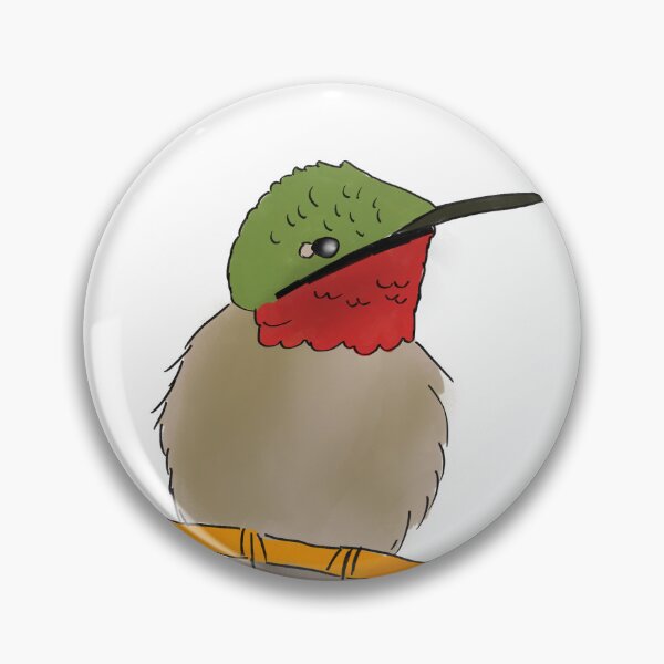Item preview, Ruby-throated hummingbird, comic book style designed and sold by mousse-tache.