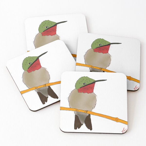 Item preview, Ruby-throated hummingbird, comic book style designed and sold by mousse-tache.