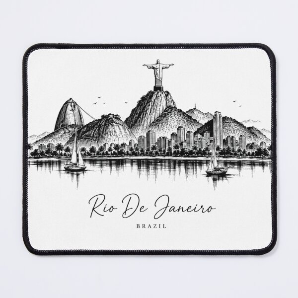 Item preview, Rio De Janeiro Brazil Cityscape Vintage Skyline Sketch designed and sold by VintryOff.