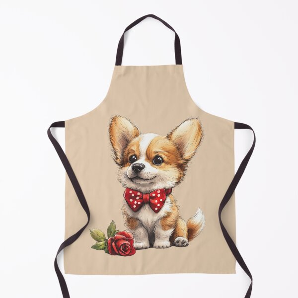 Item preview, Corgi Puppy with Rose and Red Bow designed and sold by Erika Kaisersot.