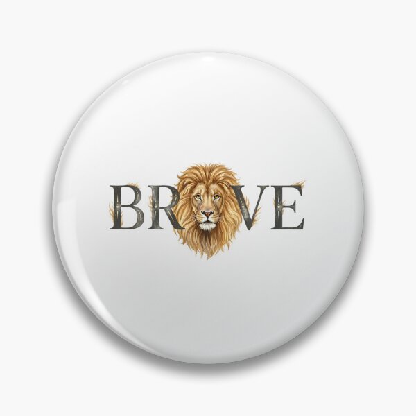 Item preview, BRAVE Lion Typography Watercolor Wildlife Courage Wall Art designed and sold by Presshue.