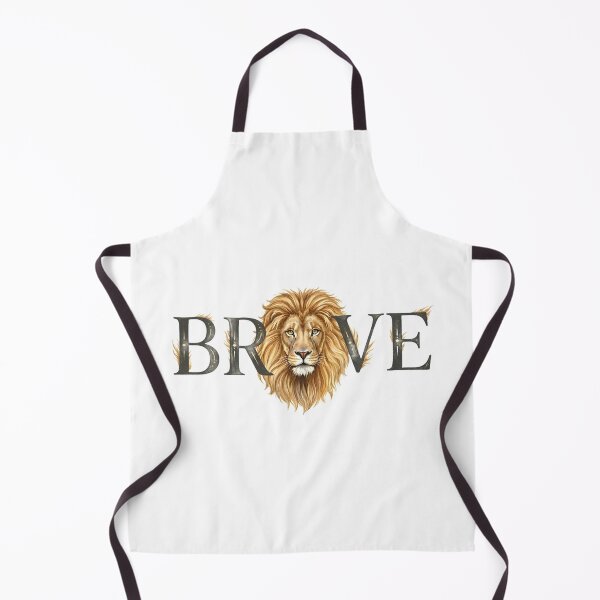Item preview, BRAVE Lion Typography Watercolor Wildlife Courage Wall Art designed and sold by Presshue.
