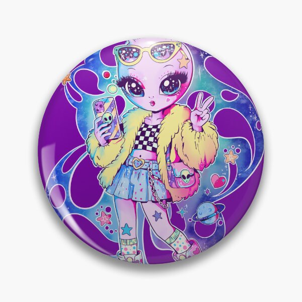 Item preview, Kawaii Galaxy Alien Girl Aesthetic | Cute Spacecore Pastel Cosmic Character Art designed and sold by StudioPeachPop.