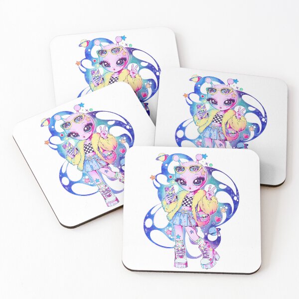 Item preview, Kawaii Galaxy Alien Girl Aesthetic | Cute Spacecore Pastel Cosmic Character Art designed and sold by StudioPeachPop.