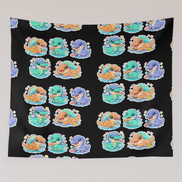 Item preview, Cute kawaii Spinosaurs and other dinosaurs designed and sold by DamioPolArt.