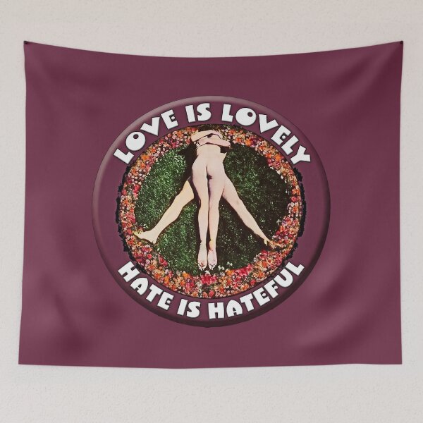 Item preview, Vintage Flower Power Love Is Lovely Graphic Art designed and sold by Psychedelic Shack.