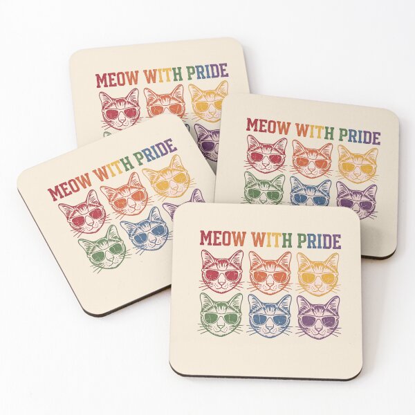 Item preview, Meow With Pride Rainbow Cat Art - LGBTQ+ Pride Month Kittens Graphic T-shirt designed and sold by ZyxDes.