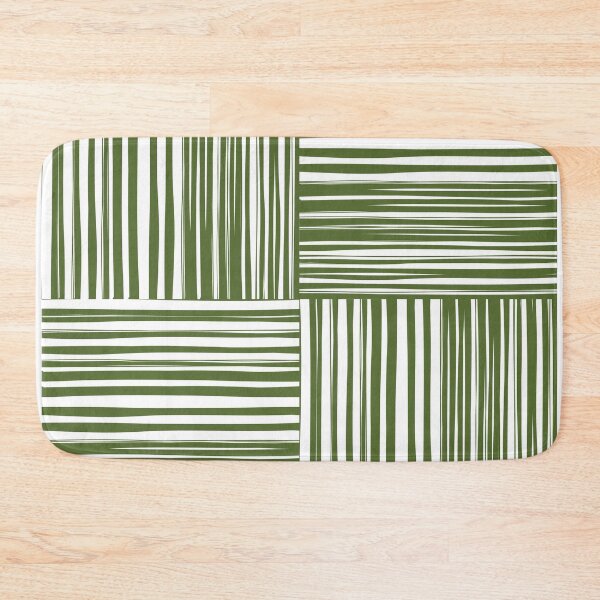 Item preview, Seamless Geometric Grid Stripe Pattern with Hand Drawn Olive Green Lines designed and sold by Longsilp.