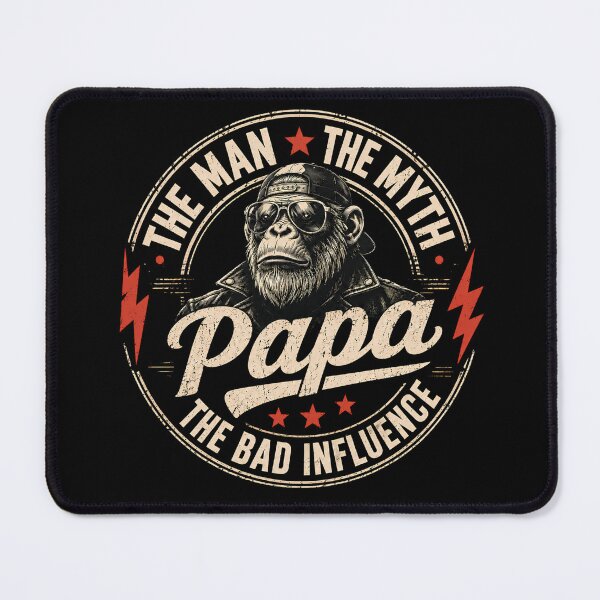 Item preview, The Man The Myth Papa The Bad Influence Monkey Father's Day designed and sold by VGAfanatic.