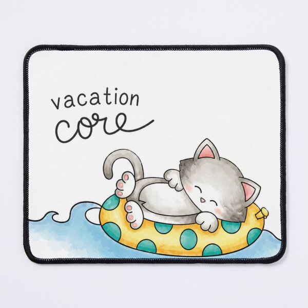 Item preview, Vacation Core Cat Greeting Card – Cute Kawaii Cat Float Pool Summer Funny Cat Lover Holiday Card designed and sold by IconicDesignsXd.