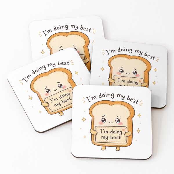 Item preview, Cute Toast I’m Doing My Best Kawaii Sticker designed and sold by InkWanderStudio.
