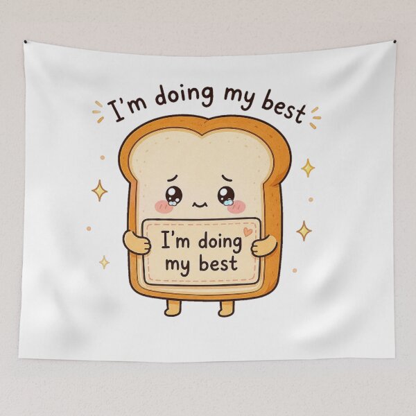 Item preview, Cute Toast I’m Doing My Best Kawaii Sticker designed and sold by InkWanderStudio.