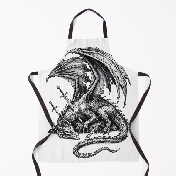 Item preview, The Last Fallen Dragon – Dark Fantasy Wounded Dragon Gothic Illustration designed and sold by Darkness Hole.