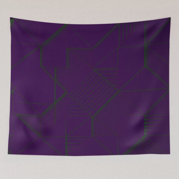 Item preview, Bold 3D Faceted Geometric Pattern Purple Neon Green designed and sold by IntelliMindDesigns.