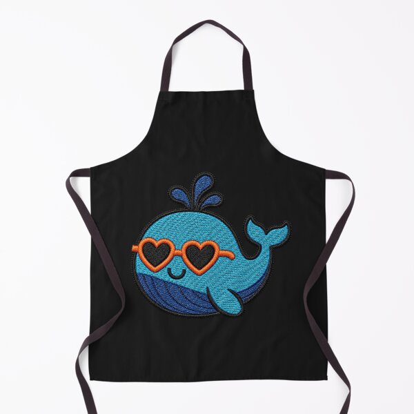 Item preview, Happy Whale Embroidery Patch | Kawaii Whale with Heart Sunglasses designed and sold by ColorSplash123.